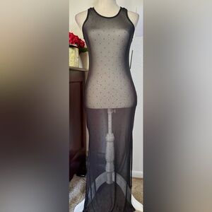 No Boundaries Mesh Swim Cover Up Dress Rhinestones Size XXS